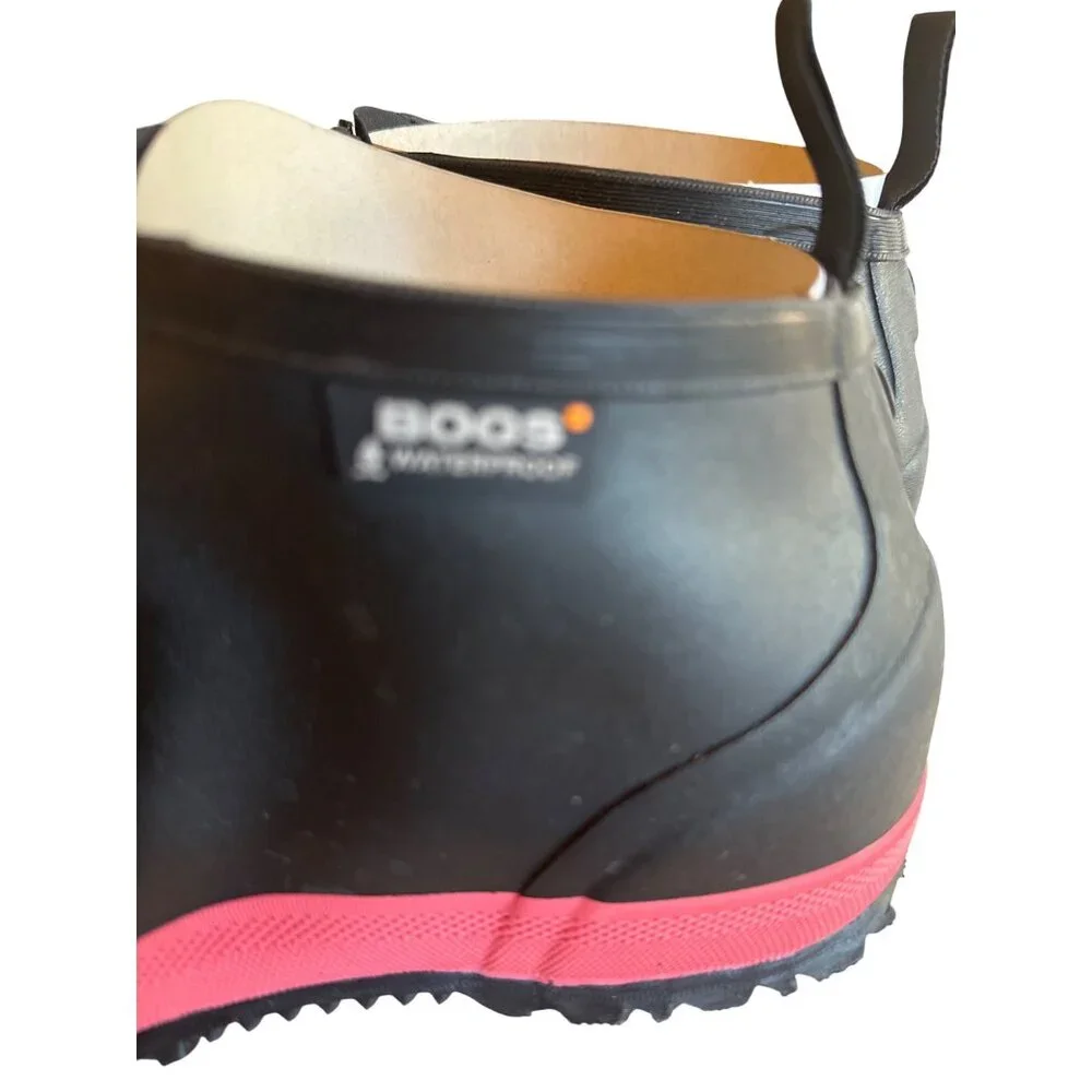 Bogs Unisex Overshoe Zip‎ CT Waterproof Boots Size 6 Black Red